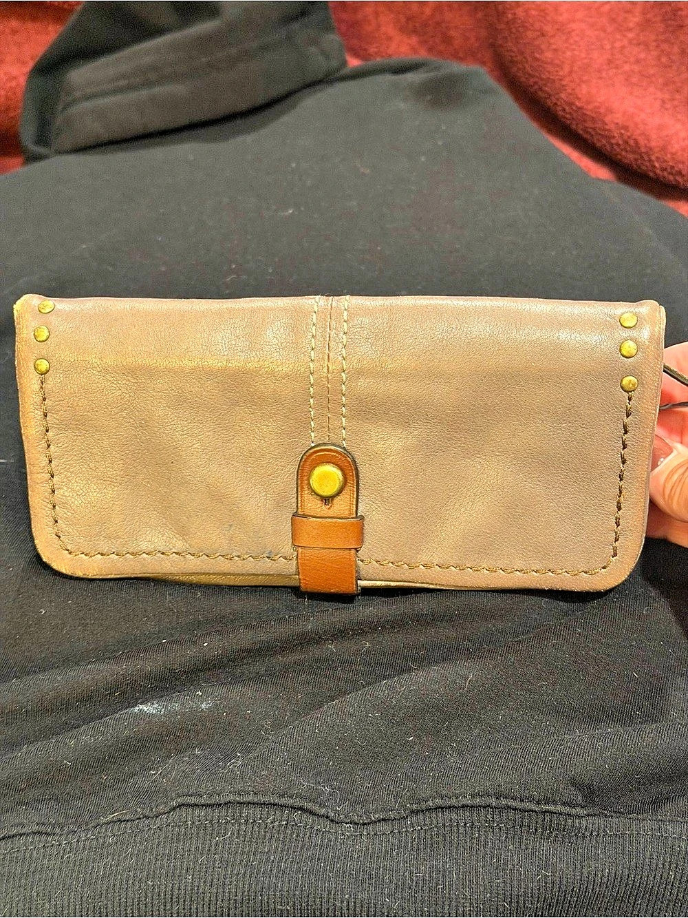 Fossil Leather Wallet in Brown & Gold